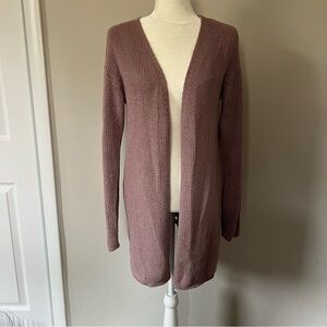 Women's Mauve Open-Front Cardigan Sweater